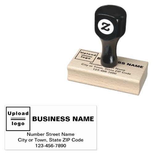 Business Brand Rectangle Shape Wood Stamp