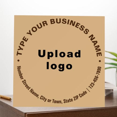 Business Brand Round Pattern Light Brown Foam Board