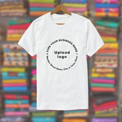 Business Brand Round Pattern Texts on White T_Shirt