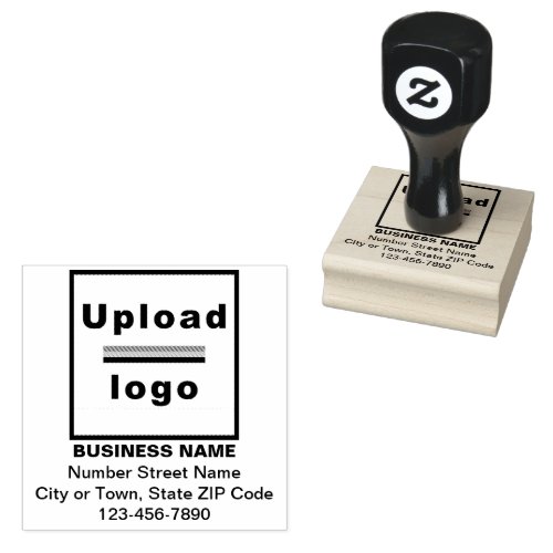 Business Brand Square Shape Wood Stamp