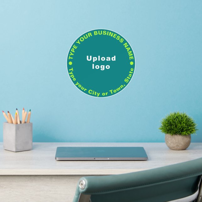 Business Brand Teal Round Dynamic Wall Decal (Home Office 2)