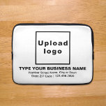 Business Brand White Laptop Sleeve<br><div class="desc">Customizable laptop sleeve that you use to build brand name awareness. Contents are your business logo, business or company name, address and phone number. Design is black texts on white background. Please check the appearance after uploading logo and typing texts. If the appearance is pleasing to you, you can place...</div>
