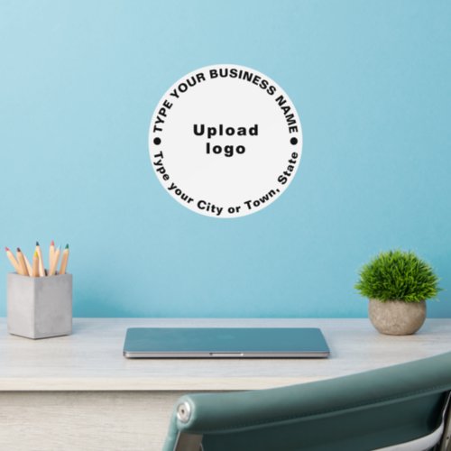 Business Brand White Round Dynamic Wall Decal