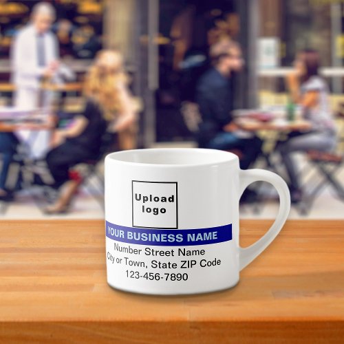 Business Brand With Blue Highlight on Espresso Mug