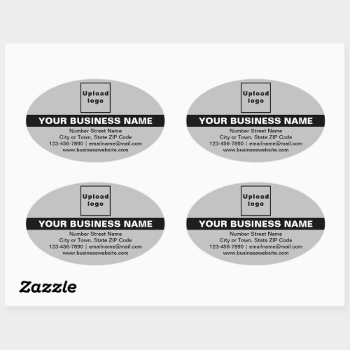 Business Brand With Highlight on Gray Oval Sticker