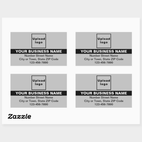 Business Brand With Highlight on Gray Rectangular Sticker