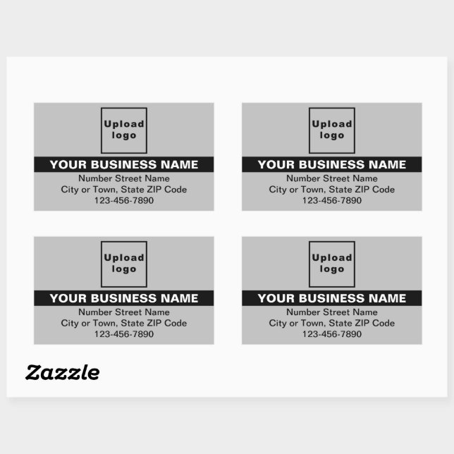 Business Brand With Highlight on Gray Rectangular Sticker (Sheet)