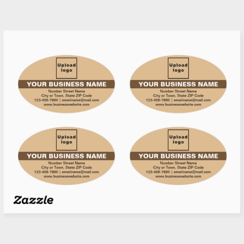 Business Brand With Highlight on Light Brown Oval Sticker