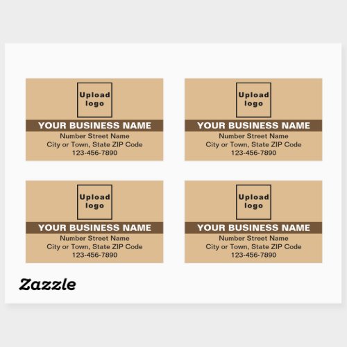 Business Brand With Highlight on Light Brown Rectangular Sticker