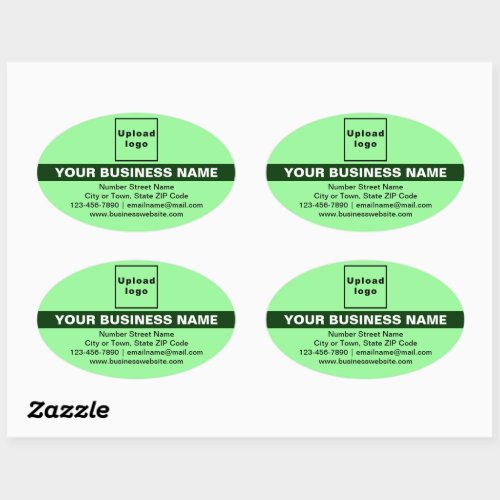 Business Brand With Highlight on Light Green Oval Sticker
