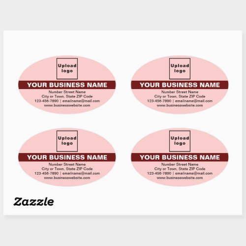 Business Brand With Highlight on Light Red Oval Sticker