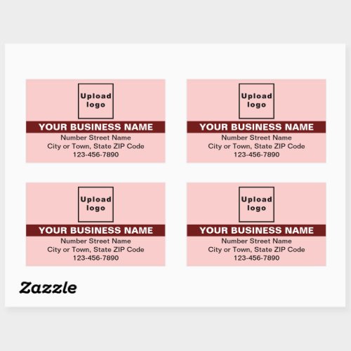 Business Brand With Highlight on Light Red Rectangular Sticker