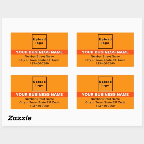 Business Brand With Highlight on Orange Color Rectangular Sticker