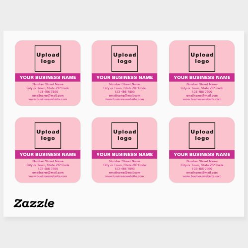 Business Brand With Highlight on Pink Square Sticker