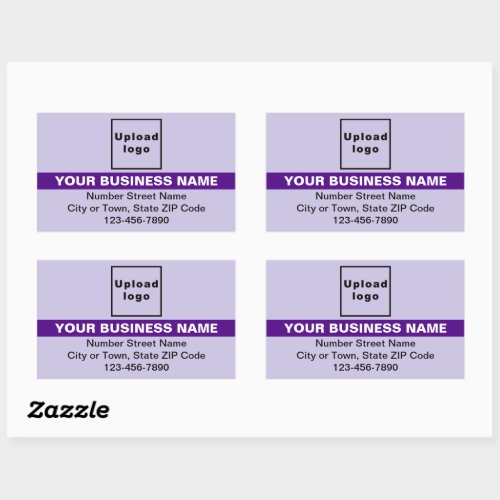 Business Brand With Highlight on Purple Rectangular Sticker