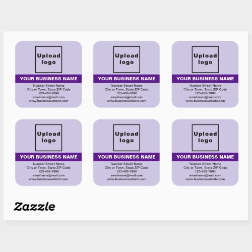 Business Brand With Highlight on Purple Square Sticker