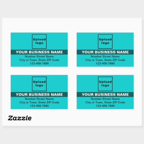 Business Brand With Highlight on Teal Green Rectangular Sticker