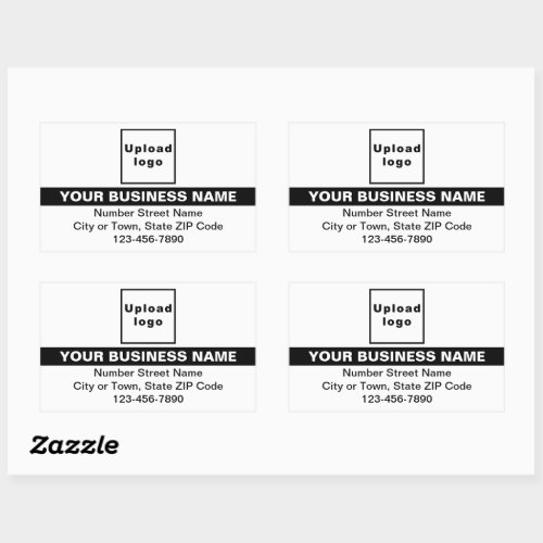 Business Brand With Highlight on White Rectangular Sticker