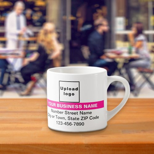 Business Brand With Pink Highlight on Espresso Mug