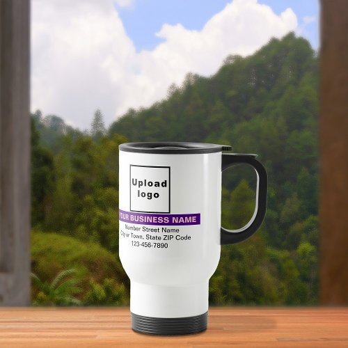 Business Brand With Purple Highlight on Travel Mug