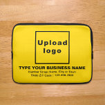Business Brand Yellow Laptop Sleeve<br><div class="desc">Customizable laptop sleeve that you use to build brand name awareness. Contents are your business logo, business or company name, address and phone number. Design is black texts on yellow background. Please check the appearance after uploading logo and typing texts. If the appearance is pleasing to you, you can place...</div>