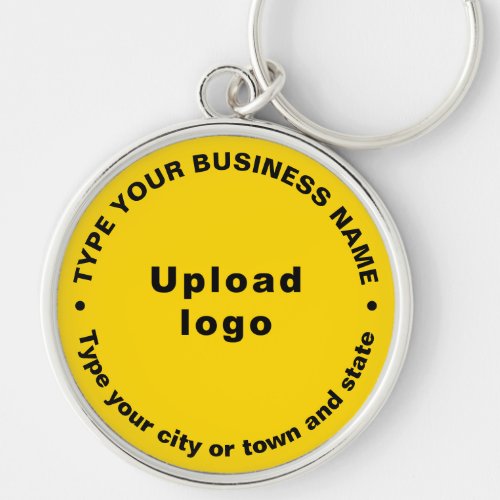 Business Brand Yellow Round Premium Keychain