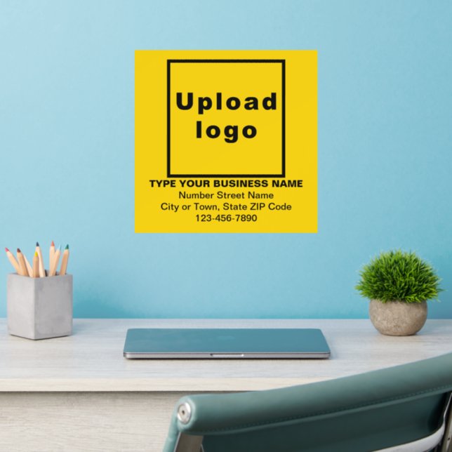 Business Brand Yellow Square Dynamic Wall Decal (Home Office 2)