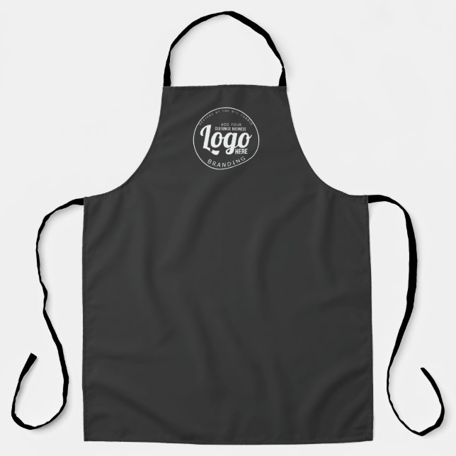 Business Branded Custom Logo Black Apron (Front)