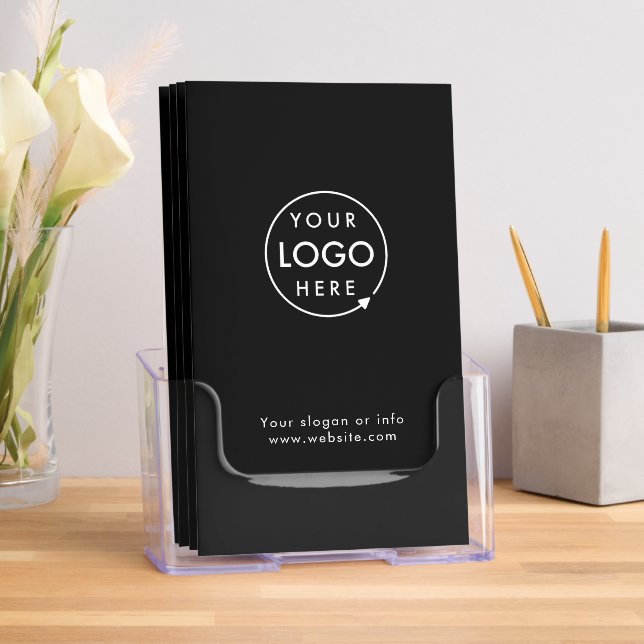 Business Branded Modern Black Folded Brochures (Insitu)