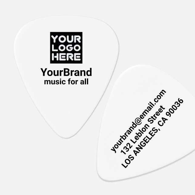Business Branding Company Band Name Promo White Guitar Pick (Creator Uploaded)