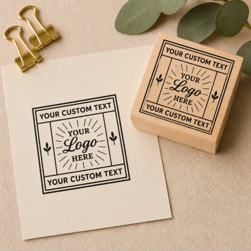 Business Branding Custom Company Logo Wood Rubber Stamp