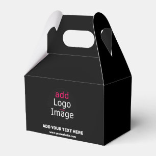 Business Branding Customizable Black Favor Boxes