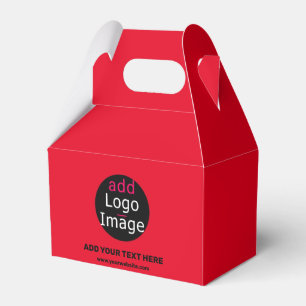 Business Branding Customizable Red Favor Boxes