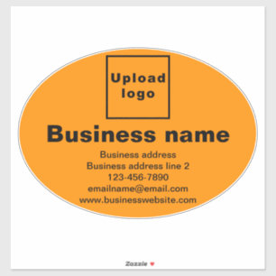 Business Branding On Orange Oval Large Vinyl Sticker
