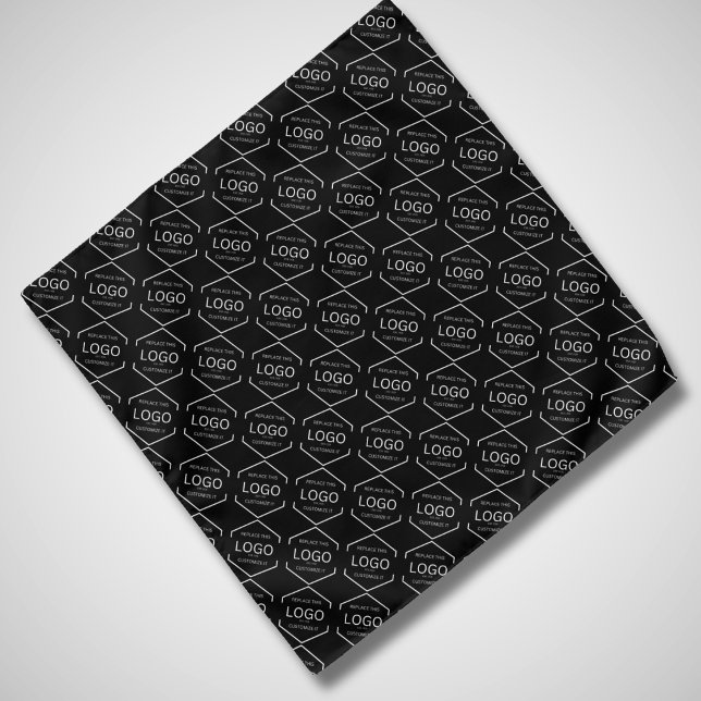 Business Branding Promotional Logo Pattern Black Bandana (Creator Uploaded)