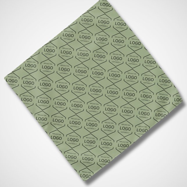 Business Branding Promotional Logo Pattern Green Bandana (Creator Uploaded)