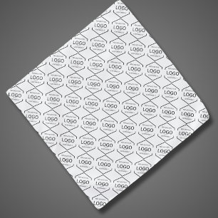 Business Branding Promotional Logo Pattern White Bandana