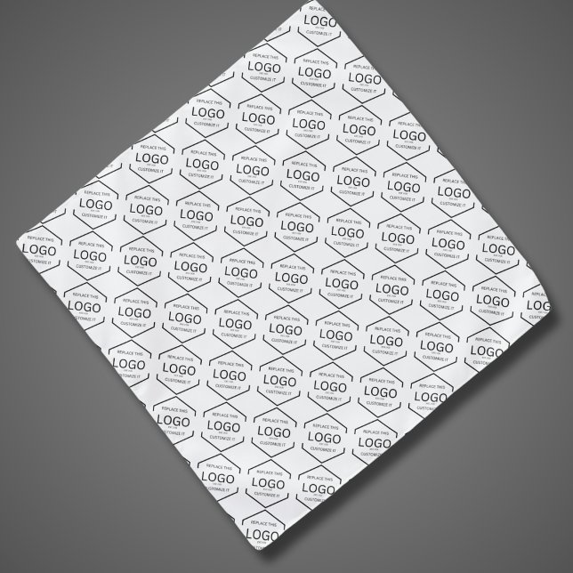 Business Branding Promotional Logo Pattern White  Bandana (Creator Uploaded)
