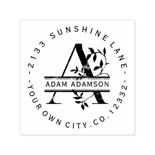 Business Branding Split Monogram Letter A Self_inking Stamp