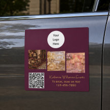 Business Branding Stylish Photo Burgundy