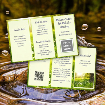 Business Brochure Holistic Green Logo  Flyer by millhill at Zazzle