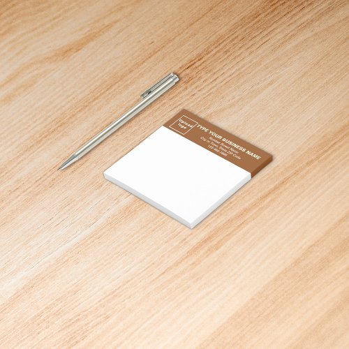Business Brown Heading White Square post it note