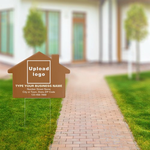 Business Brown House Shape Yard Sign