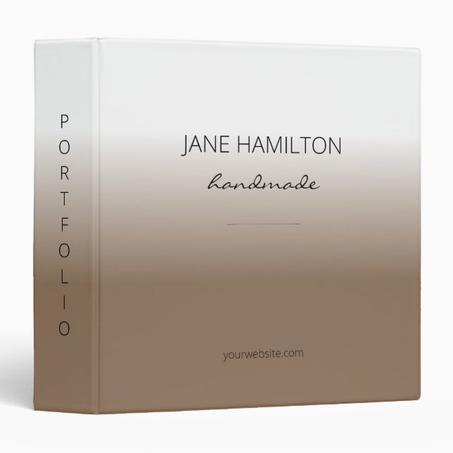 Business Brown Modern Professional 3 Ring Binder (Front/Spine)