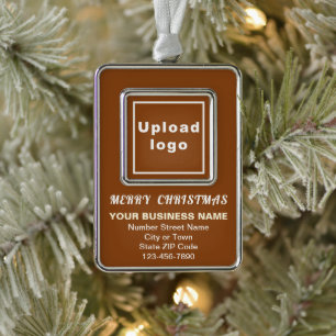 Business Brown Portrait Rectangle Framed Christmas Ornament