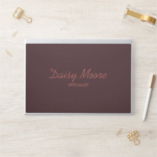 Business brown simple custom name HP laptop skin