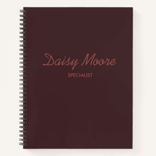Business brown simple custom name notebook