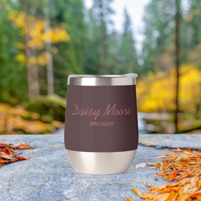 Business brown simple custom name thermal wine tumbler (Outdoor)