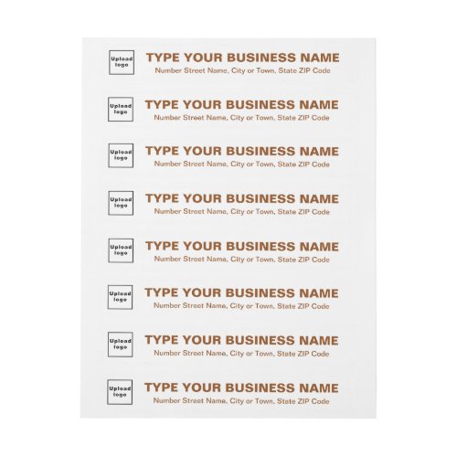 Business Brown Texts on White Return Address Wrap Around Label