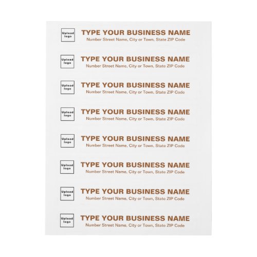 Business Brown Texts on White Wrap Around Address Label
